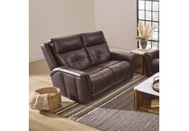 randy brown power leather reclining loveseat   