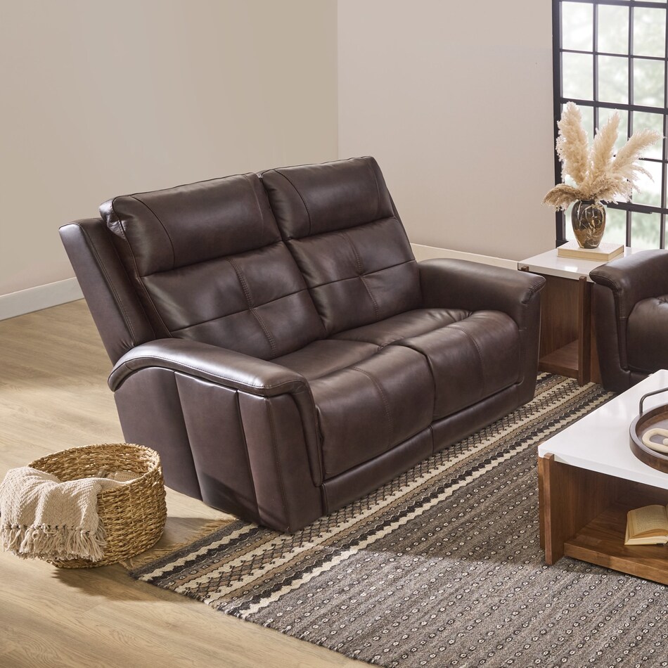 randy brown power leather reclining loveseat   