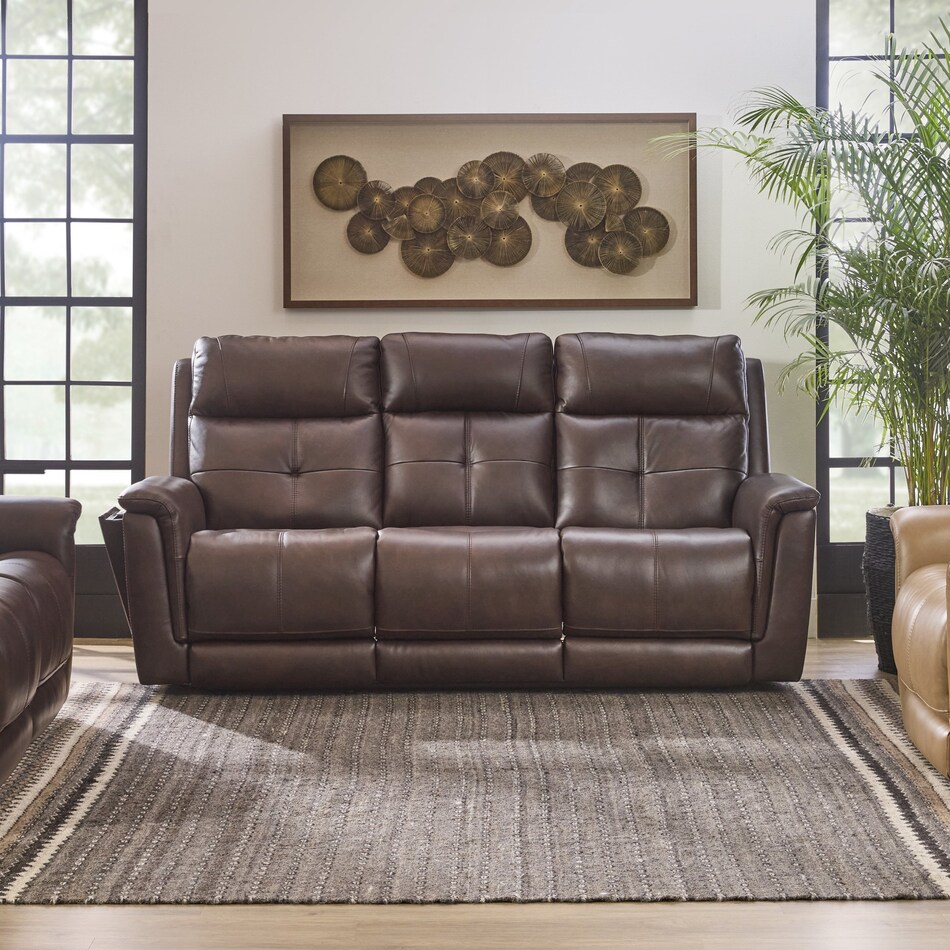 randy brown power leather reclining sofa   