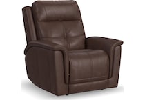randy chocolate power leather recliner   