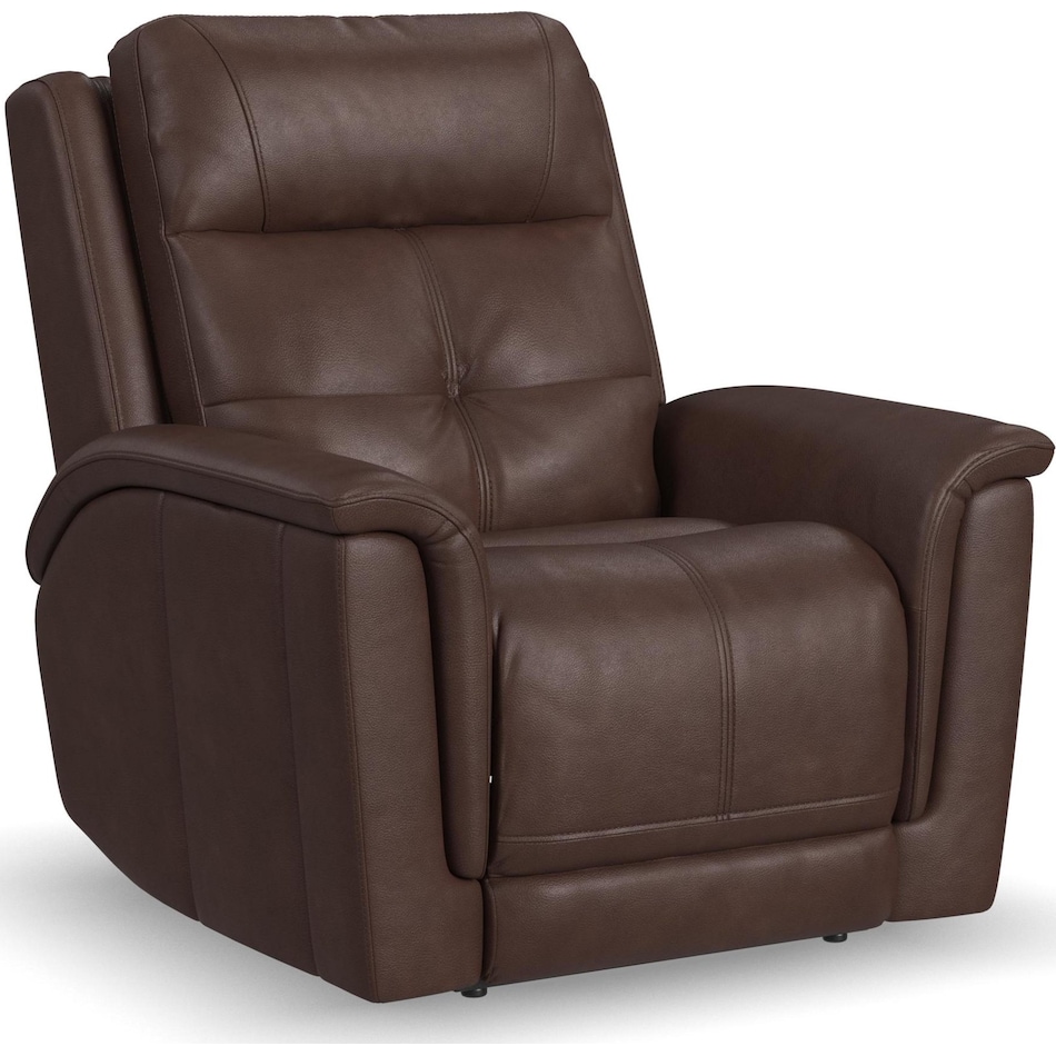 randy chocolate power leather recliner   