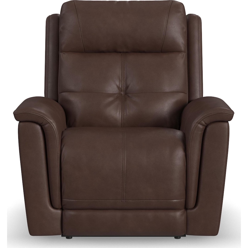 randy chocolate power leather recliner   