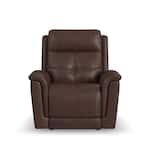 randy chocolate power leather recliner   