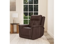 randy chocolate power leather recliner   