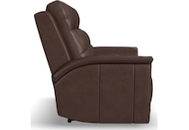 randy chocolate power leather reclining console loveseat   