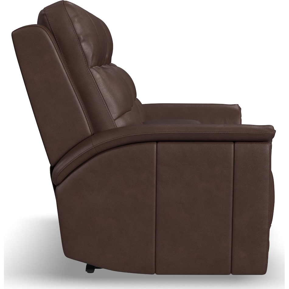 randy chocolate power leather reclining console loveseat   