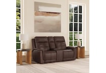 randy chocolate power leather reclining console loveseat   