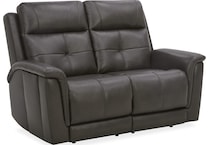 randy chocolate power leather reclining loveseat   
