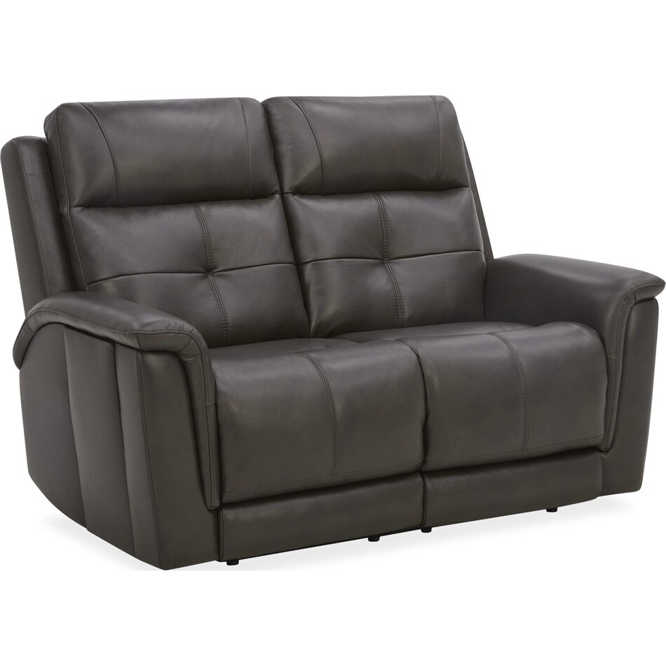 randy chocolate power leather reclining loveseat   