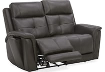 randy chocolate power leather reclining loveseat   