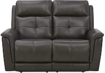 randy chocolate power leather reclining loveseat   