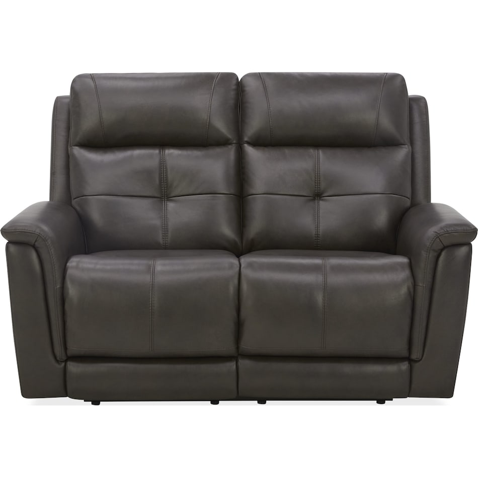 randy chocolate power leather reclining loveseat   