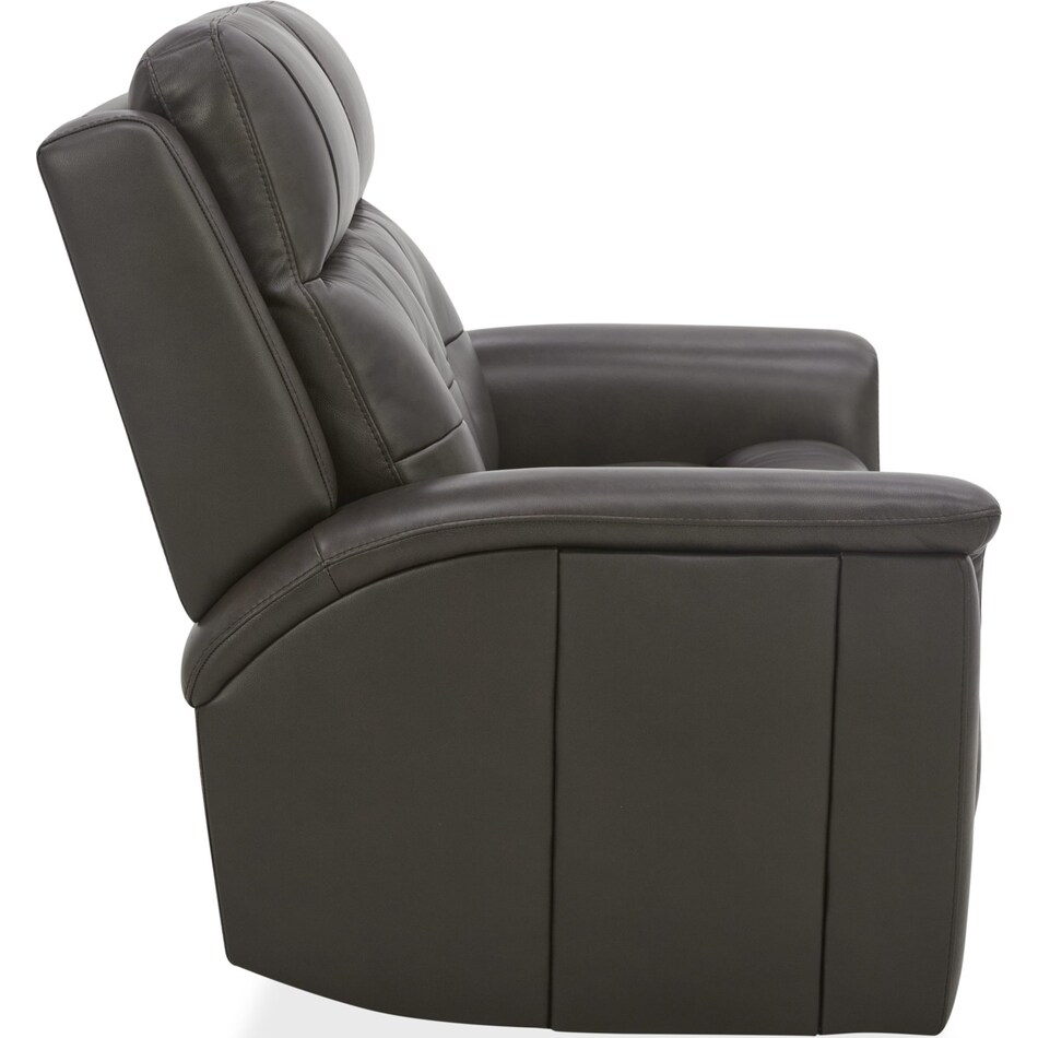 randy chocolate power leather reclining loveseat   