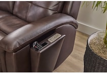randy chocolate power leather reclining sofa   