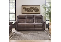 randy chocolate power leather reclining sofa   