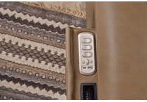 randy tan power leather recliner   