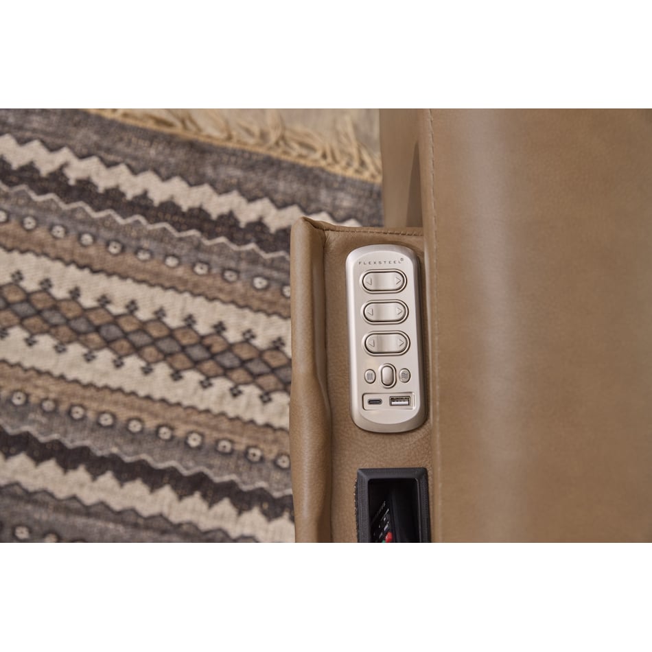 randy tan power leather recliner   