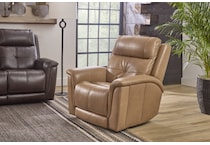 randy tan power leather recliner   