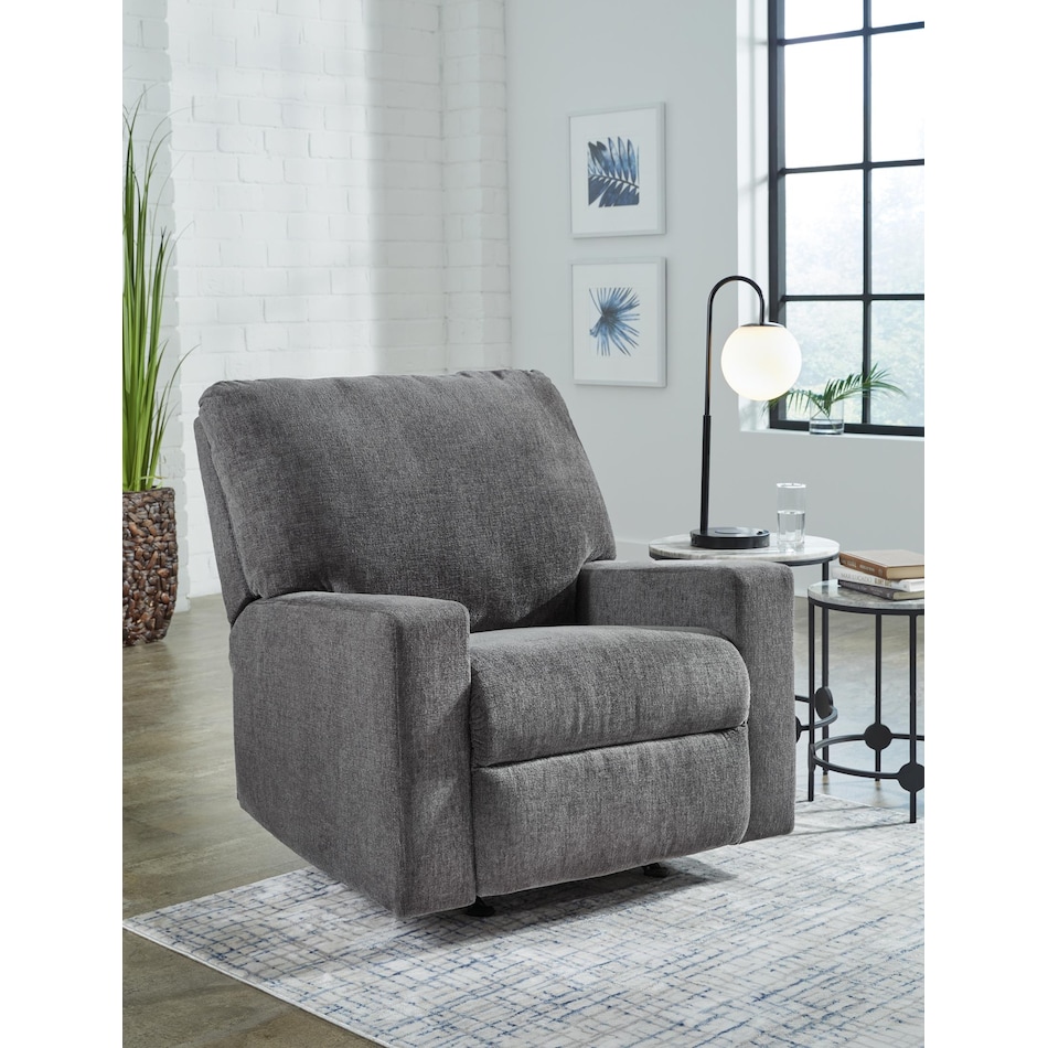 rannis grey rocker recliner   