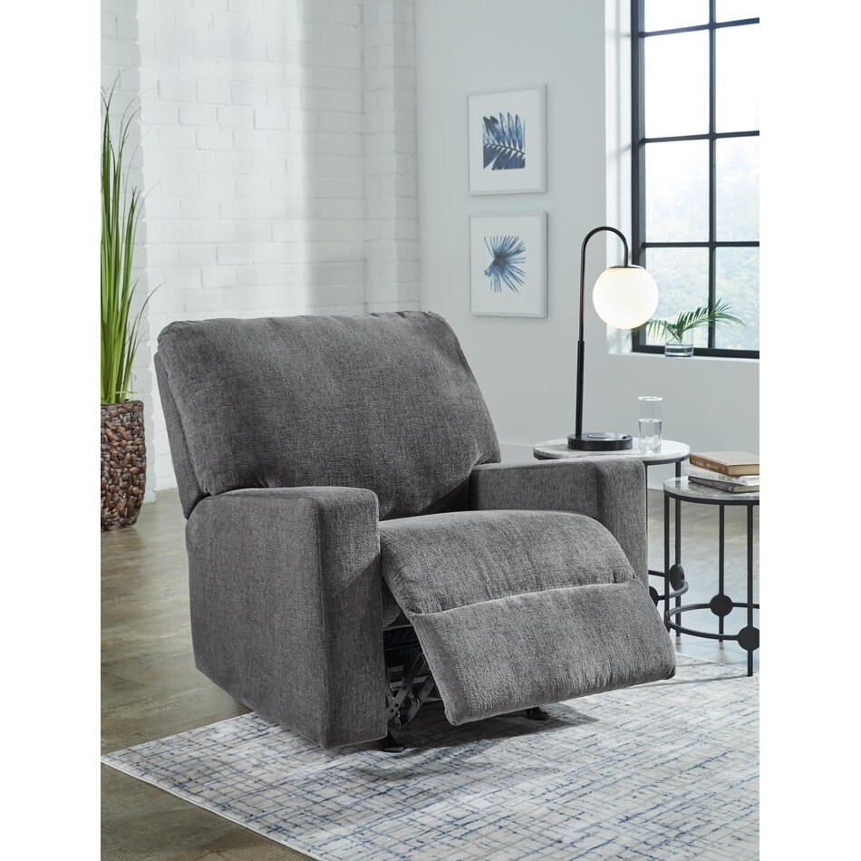 rannis pewter rocker recliner   