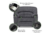 reader romeo graphite power rocker recliner   