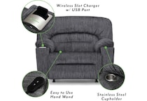 reader romeo graphite power rocker recliner   