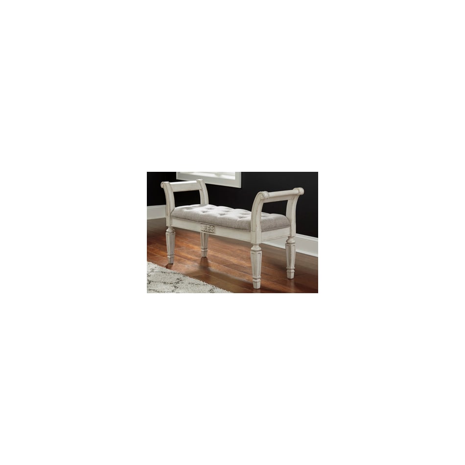 realyn antique white bench   