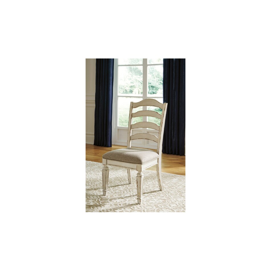realyn chipped white side chair   
