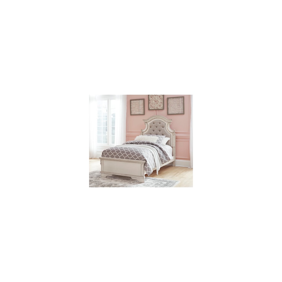 realyn chipped white twin headboard   