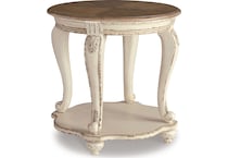 realyn white end table   