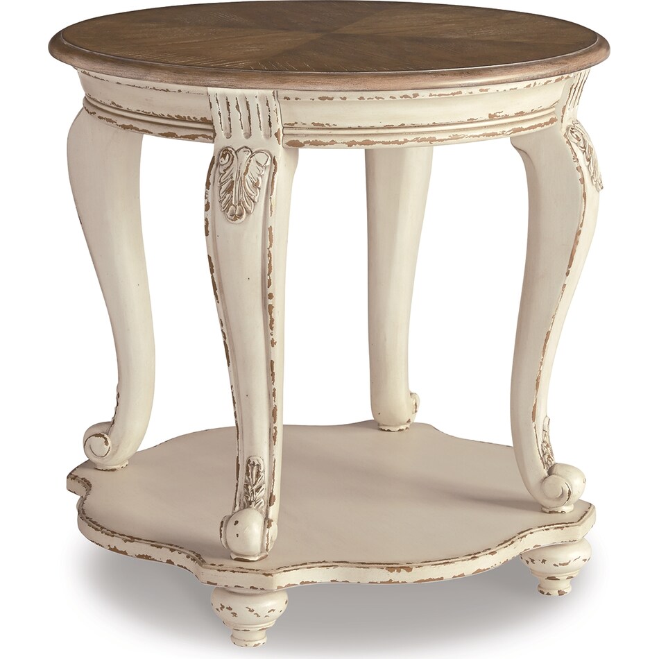 realyn white end table   