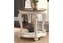 realyn white end table   