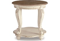 realyn white end table   