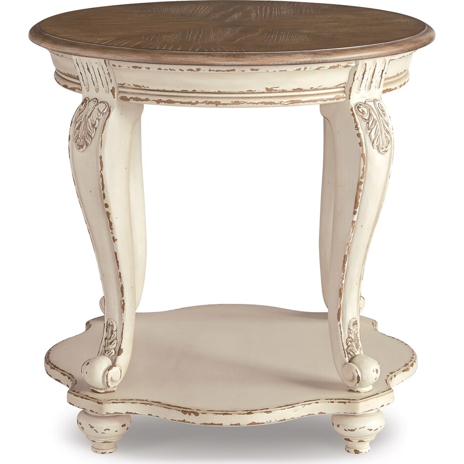 realyn white end table   