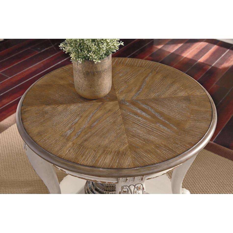 realyn white end table   