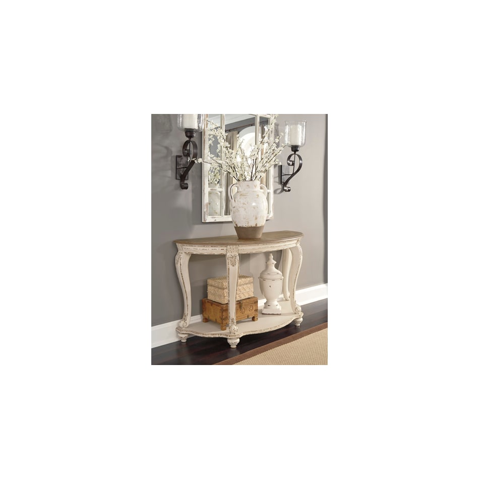 realyn white sofa table   