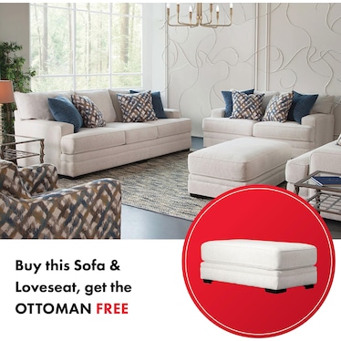 REDDING SOFA AND LOVESEAT WITH FREE OTTOMAN!