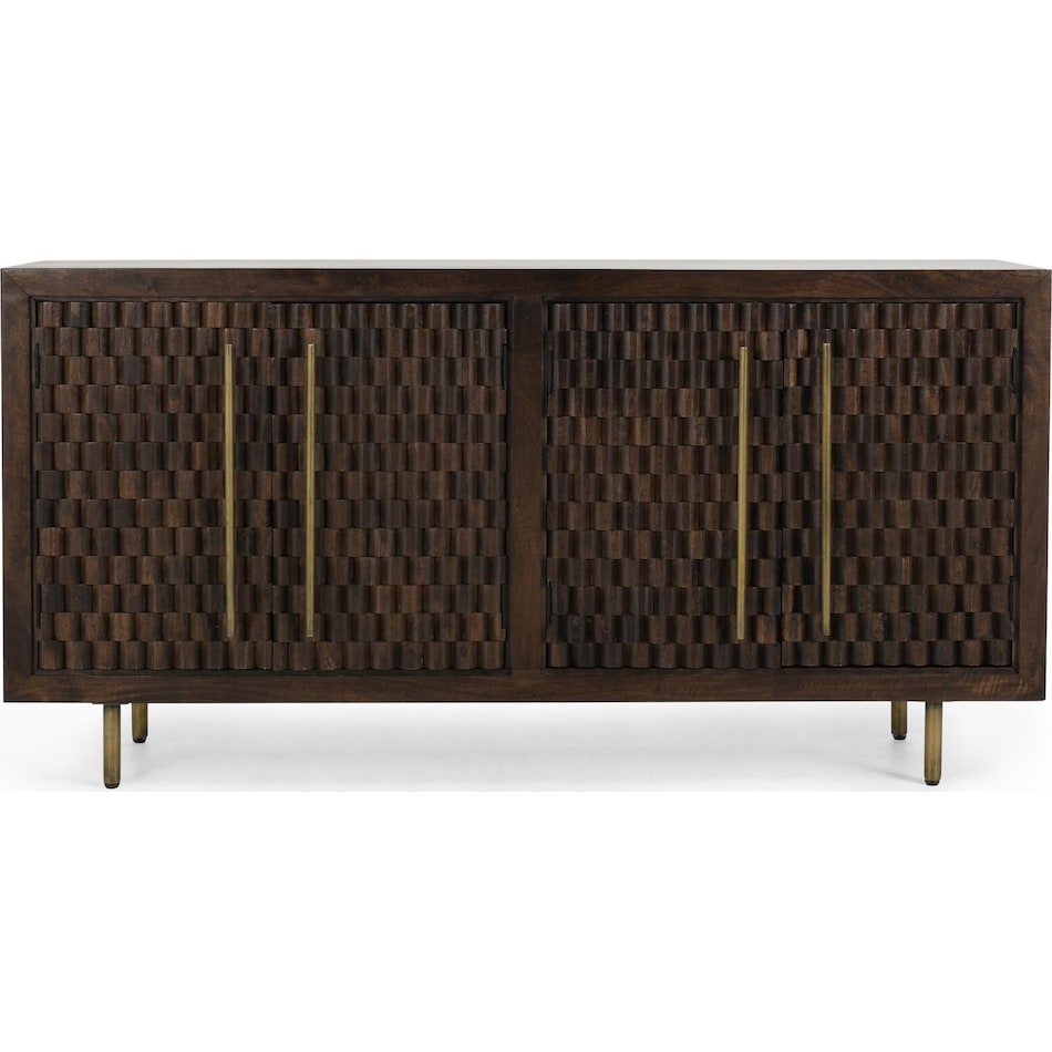 redford chat set bark brown accent cabinet   