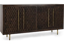 redford chat set bark brown accent cabinet   