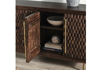 redford chat set bark brown accent cabinet   