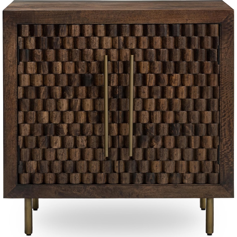 redford chat set bark brown accent cabinet   