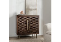 redford chat set bark brown accent cabinet   