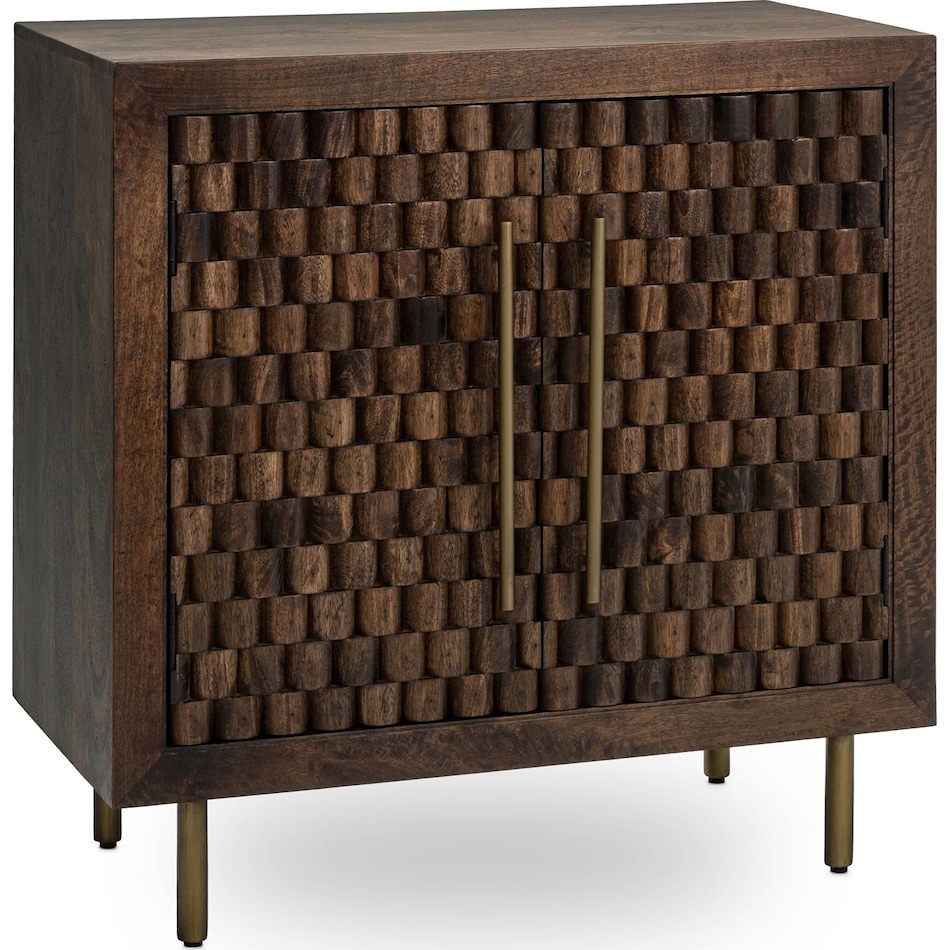 redford chat set bark brown accent cabinet   