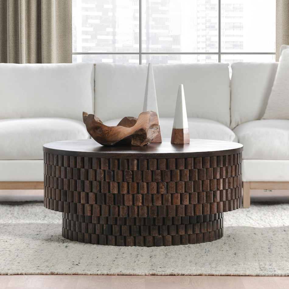 redford chat set bark brown cocktail table   