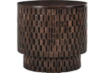 redford chat set bark brown end table   