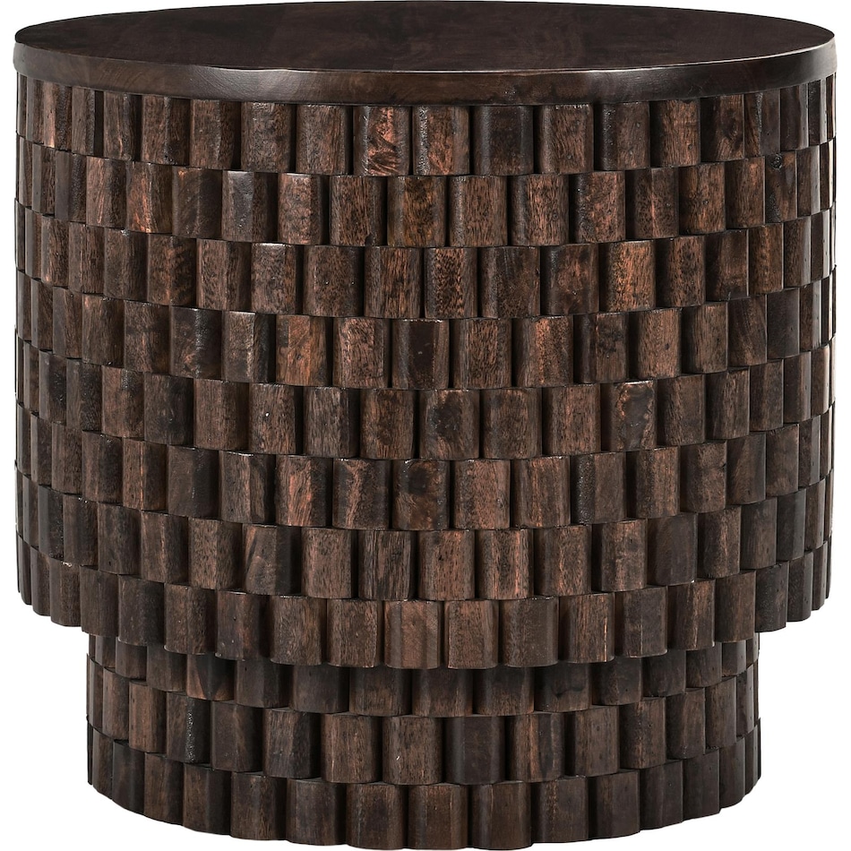 redford chat set bark brown end table   