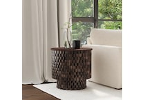 redford chat set bark brown end table   