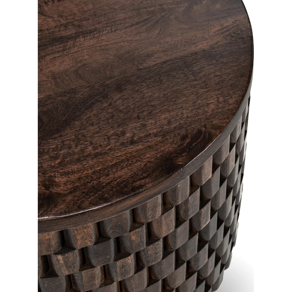 redford chat set bark brown end table   