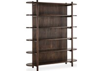 redford chat set brown accent bookcase   