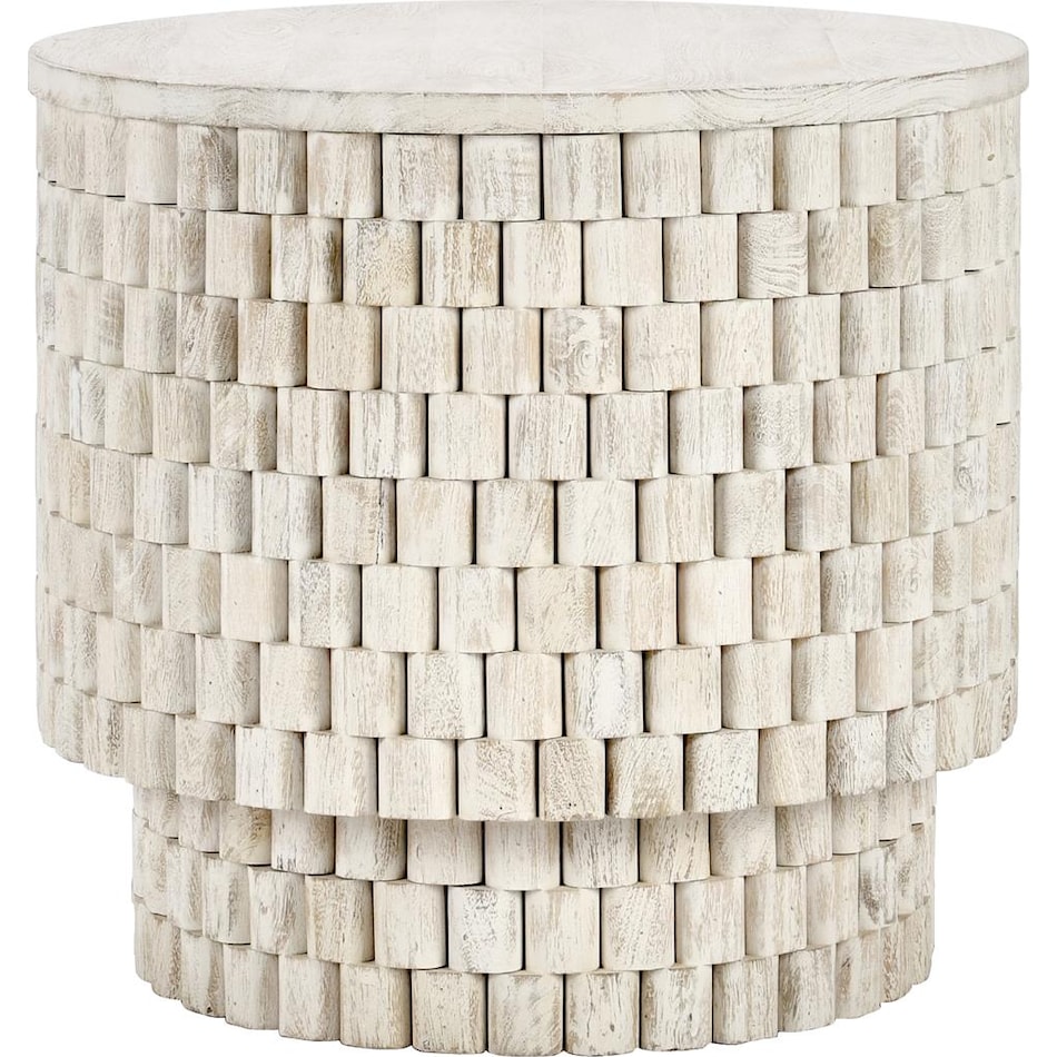 redford chat set coastal white end table   